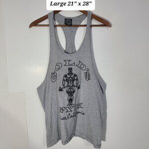 Vintage 90s Gold's Gym Venice, California Gray Large Tank Top Made in USA